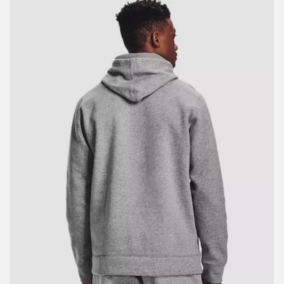 Under Armour Gray Hustle Fleece Hoodie Large Loose Fit - Picture 2 of 12